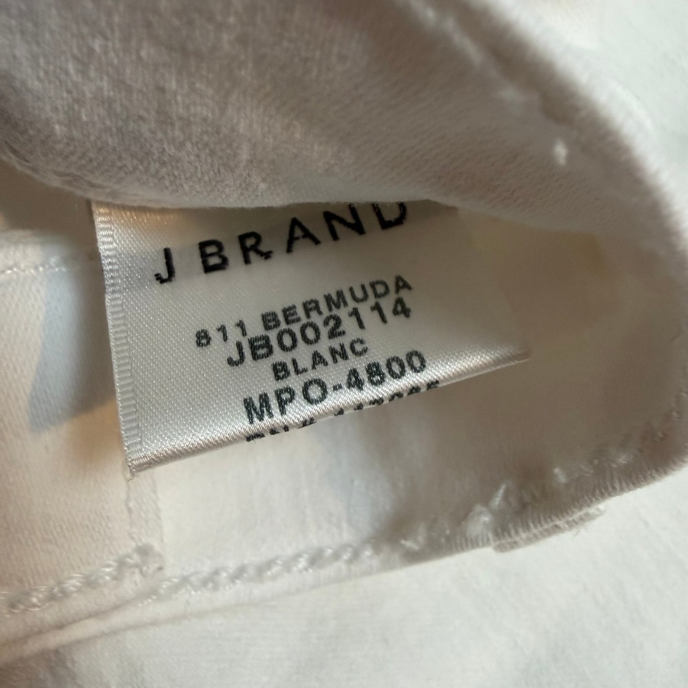 J Brand 811 Bermuda Shorts White Denim Raw Hem Blanc Size 29 - Picture 6 of 10